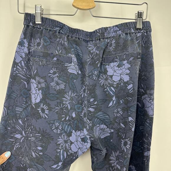 Marine Layer pants women size small blue floral pull on modal casual pockets - Picture 4 of 10